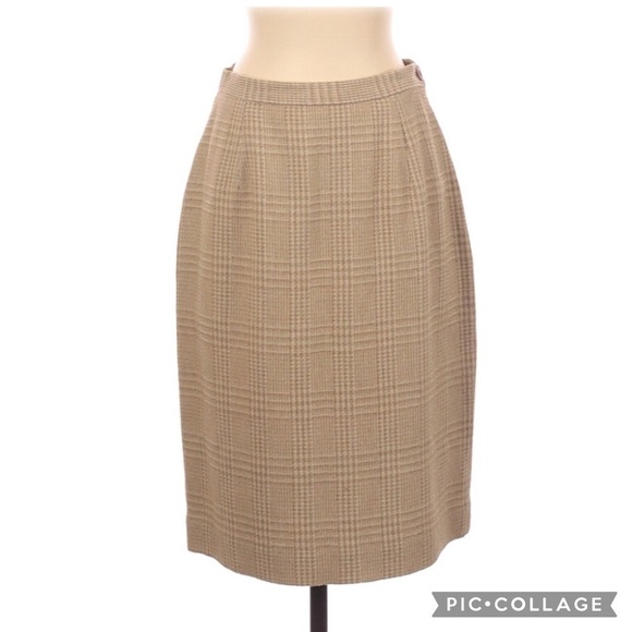 Jones NY Wool Plaid Knee Length Career Work Skirt - Picture 1 of 3